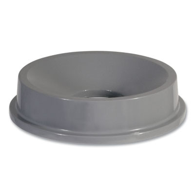 Round Brute Funnel Top Receptacle, For 32-Gallon Containers, 22.38" Diameter x 5h, Gray
