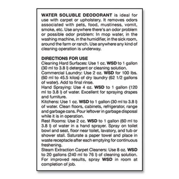 Water-Soluble Deodorant, Mountain Air, 32 Oz Bottle, 12/Carton