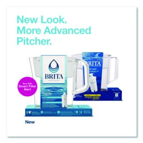 Small 6-Cup Water Filter Pitcher With 1 Standard Filter, Denali, White