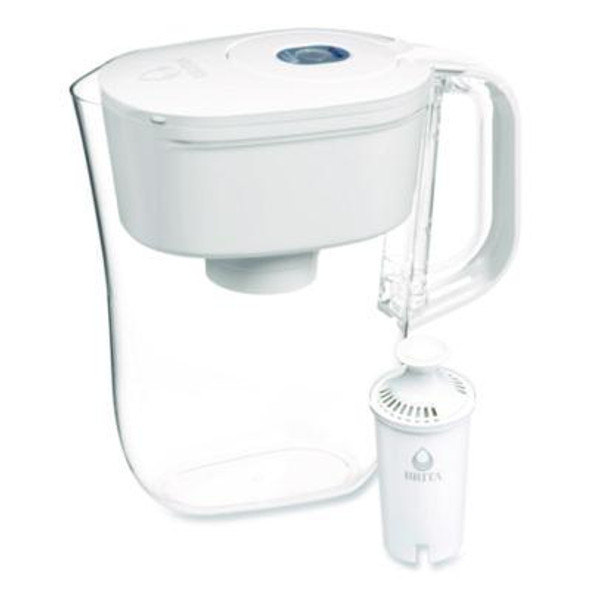 Small 6-Cup Water Filter Pitcher With 1 Standard Filter, Denali, White