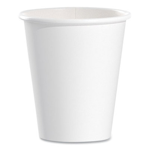 Single-Sided Poly Paper Hot Cups, 6 Oz, White, 50/Pack, 20 Packs/Carton
