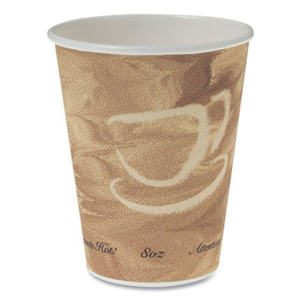 Mistique Polycoated Hot Paper Cups, 8 Oz, Brown, 50/Sleeve, 20 Sleeves/Carton
