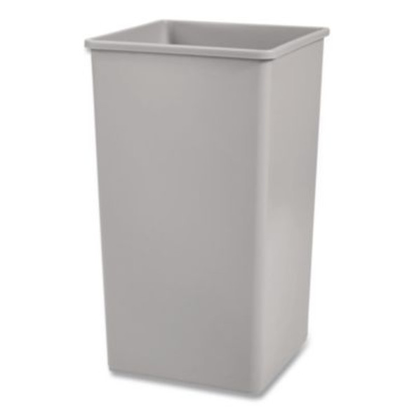 Untouchable Square Waste Receptacle, 50 Gal, Plastic, Gray