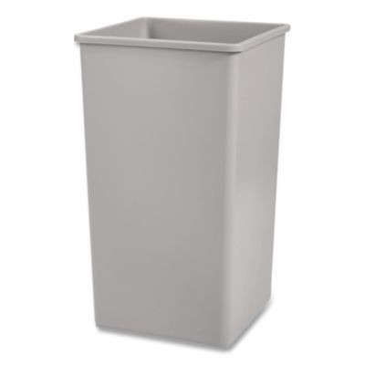 Untouchable Square Waste Receptacle, 50 Gal, Plastic, Gray