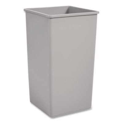 Untouchable Square Waste Receptacle, 50 Gal, Plastic, Gray