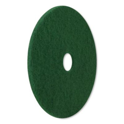 Scrubbing Pads, 17" Diameter, Green, 5/Carton