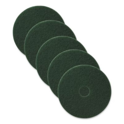 Scrubbing Pads, 20" Diameter, Green, 5/Carton