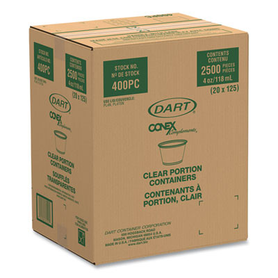 Conex Complements Portion/Medicine Cups, 4 Oz, Plastic, Clear, 125/Bag, 20 Bags/Carton