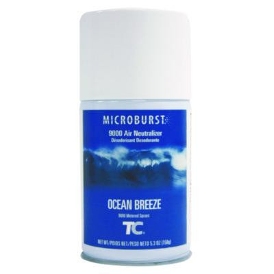 Tc Microburst 9000 Air Freshener Refill, Ocean Breeze, 5.3 Oz Aerosol Spray, 4/Carton
