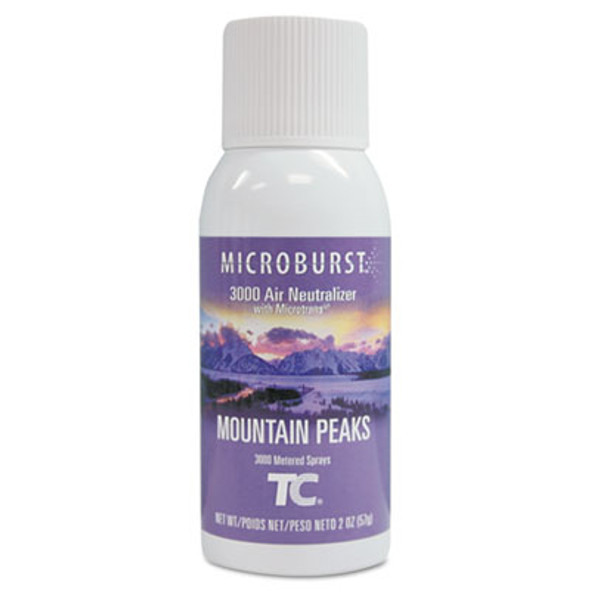 Microburst 3000 Refill, Mountain Peaks, 2 Oz Aerosol Spray, 12/Carton