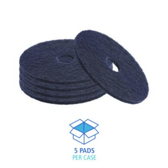 Stripping Floor Pads, 12" Diameter, Black, 5/Carton
