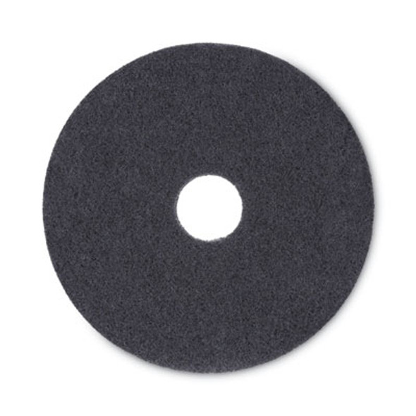 Stripping Floor Pads, 16" Diameter, Black, 5/Carton
