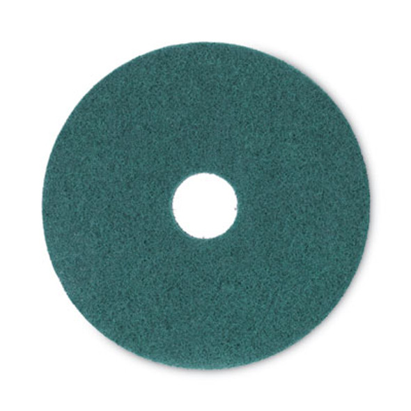 Heavy-Duty Scrubbing Floor Pads, 16" Diameter, Green, 5/Carton