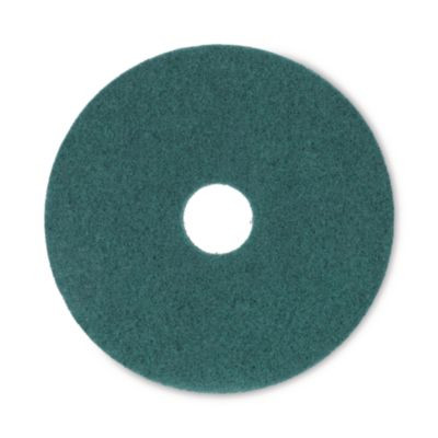 Heavy-Duty Scrubbing Floor Pads, 16" Diameter, Green, 5/Carton
