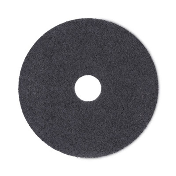 High Performance Stripping Floor Pads, 17" Diameter, Black, 5/Carton