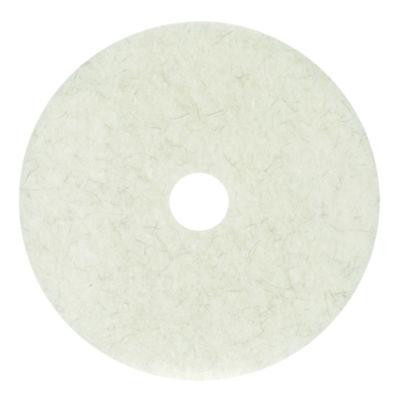 Natural Burnishing Floor Pads, 17" Diameter, White, 5/Carton