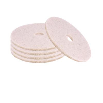 Natural Hog Hair Burnishing Floor Pads, 17" Diameter, Tan, 5/Carton