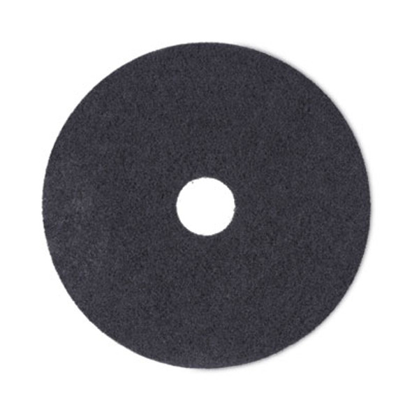 Stripping Floor Pads, 18" Diameter, Black, 5/Carton