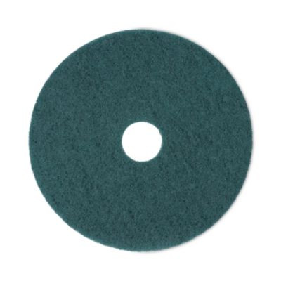 Heavy-Duty Scrubbing Floor Pads, 18" Diameter, Green, 5/Carton