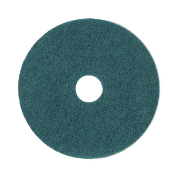 Heavy-Duty Scrubbing Floor Pads, 19" Diameter, Green, 5/Carton