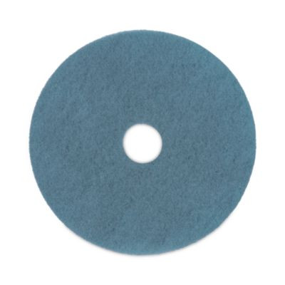 Burnishing Floor Pads, 20" Diameter, Aqua, 5/Carton