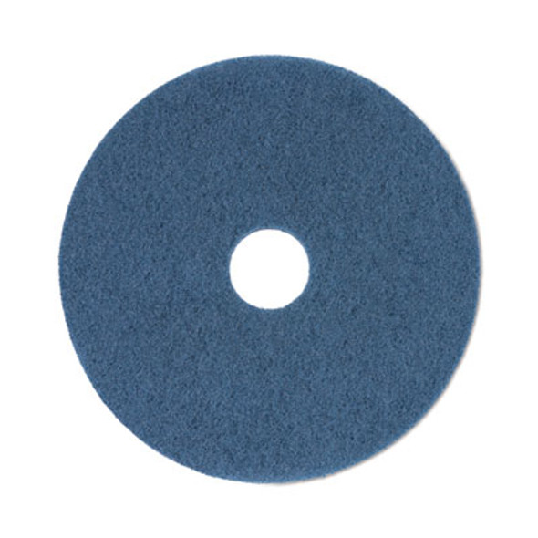 Scrubbing Floor Pads, 20" Diameter, Blue, 5/Carton
