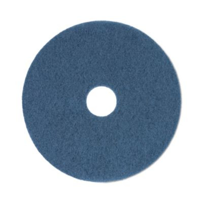 Scrubbing Floor Pads, 20" Diameter, Blue, 5/Carton
