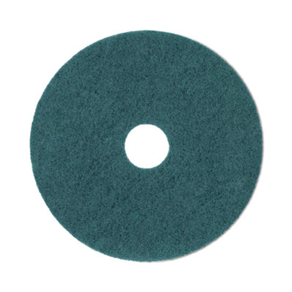 Heavy-Duty Scrubbing Floor Pads, 20" Diameter, Green, 5/Carton
