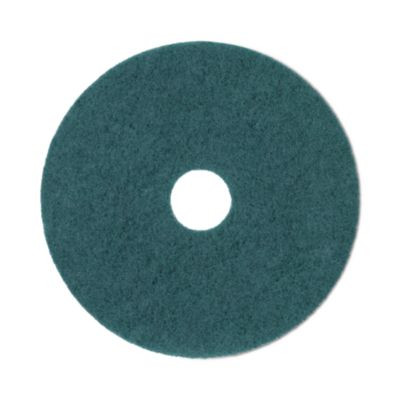 Heavy-Duty Scrubbing Floor Pads, 20" Diameter, Green, 5/Carton
