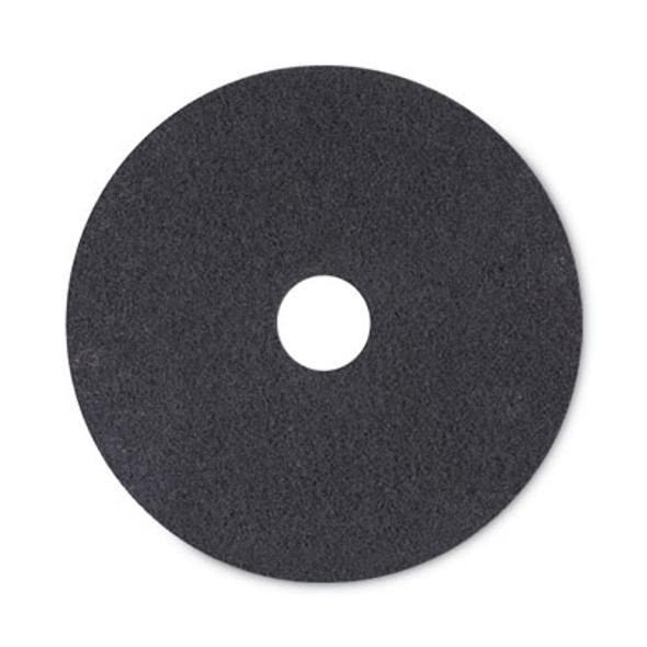 High Performance Stripping Floor Pads, 20" Diameter, Black, 5/Carton