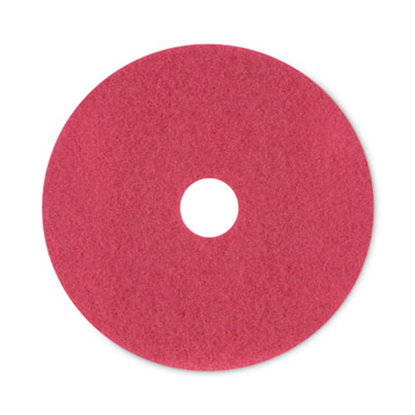 Buffing Floor Pads, 20" Diameter, Red, 5/Carton