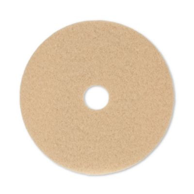 Burnishing Floor Pads, 20" Diameter, Tan, 5/Carton