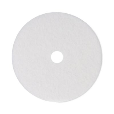 Polishing Floor Pads, 21" Diameter, White, 5/Carton
