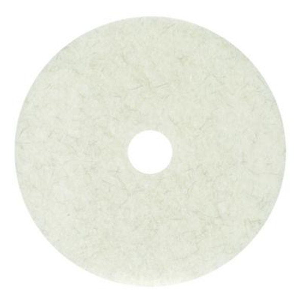Natural Burnishing Floor Pads, 24" Diameter, White, 5/Carton