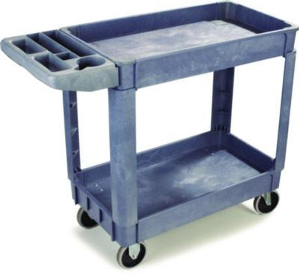 Two-Shelf Utility Cart, Plastic, 2 Shelves, 500 Lb Capacity, 17.25" x 40" x 33.5", Gray