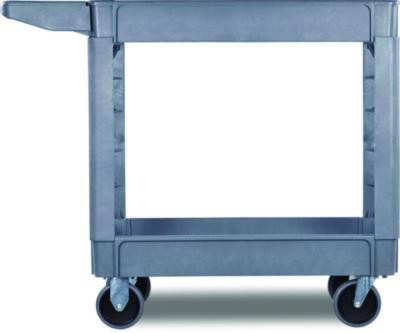 Two-Shelf Utility Cart, Plastic, 2 Shelves, 500 Lb Capacity, 17.25" x 40" x 33.5", Gray