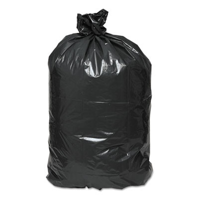 Linear Low-Density Can Liners, 45 Gal, 0.63 Mil, 40" x 46", Black, 25 Bags/Roll, 10 Rolls/Carton