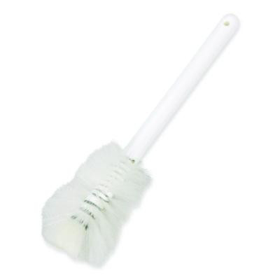 Sparta Handle Bottle Brush For Pint Bottles, White Polyester Bristles, 4.5" Brush, 7.5" White Plastic Handle