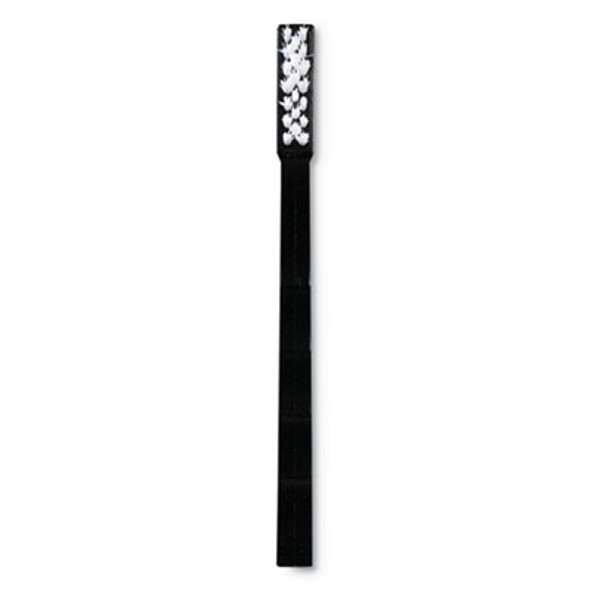Flo-Pac Utility Toothbrush Style Maintenance Brush, White Nylon Bristles, 7.25" Brush, 7" Black Polypropylene Handle