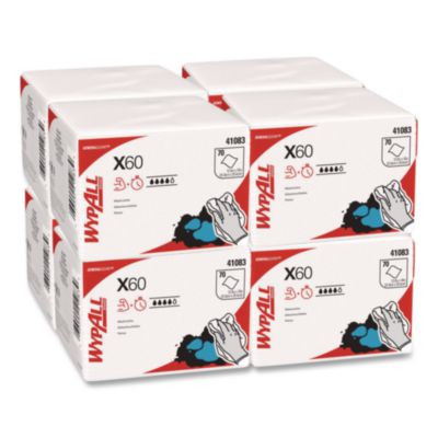 General Clean X60 Cloths, 1/4 Fold, 12.5 x 10, White, 70/Pack, 8 Packs/Carton