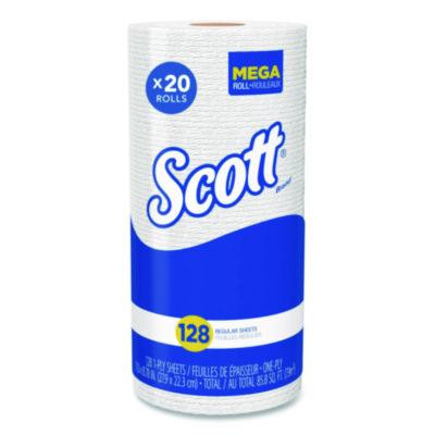 Kitchen Roll Towels, 1-Ply, 11 x 8.75, White, 128/Roll, 20 Rolls/Carton
