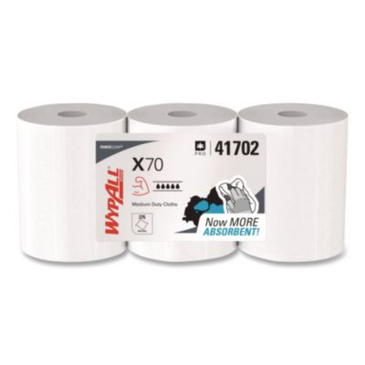 X70 Cloths, Center-Pull, 9.8 x 12.2, White, 275/Roll, 3 Rolls/Carton