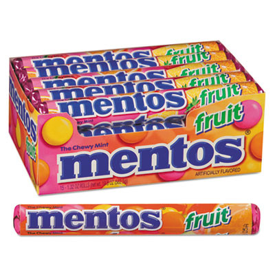 Chewy Mints, 1.32 Oz, Mixed Fruit, 15 Rolls/Box