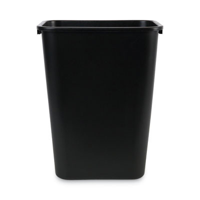 Soft-Sided Wastebasket, 41 Qt, Plastic, Black