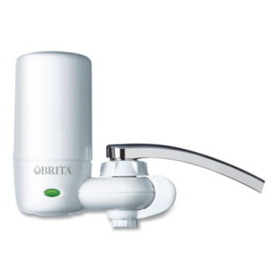 Water Faucet Mount Filtration System With 1 Elite Advanced Replacement Filter, White