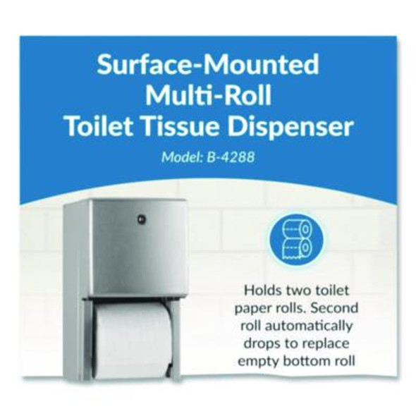 Conturaseries Two-Roll Tissue Dispenser, 6.08 x 5.94 x 11, Stainless Steel