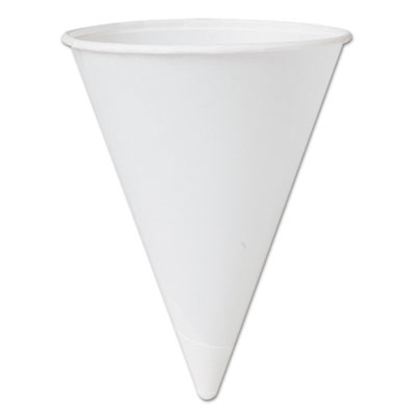 Bare Eco-Forward Treated Paper Cone Cups, 4.25 Oz, White, 200/Bag, 25 Bags/Carton
