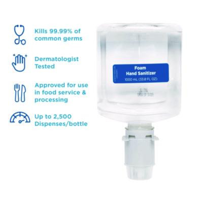 Pacific Blue Ultra Foam Hand Sanitizer Refill For Manual Dispensers, 1,000 Ml, Fragrance-Free, 4/Carton