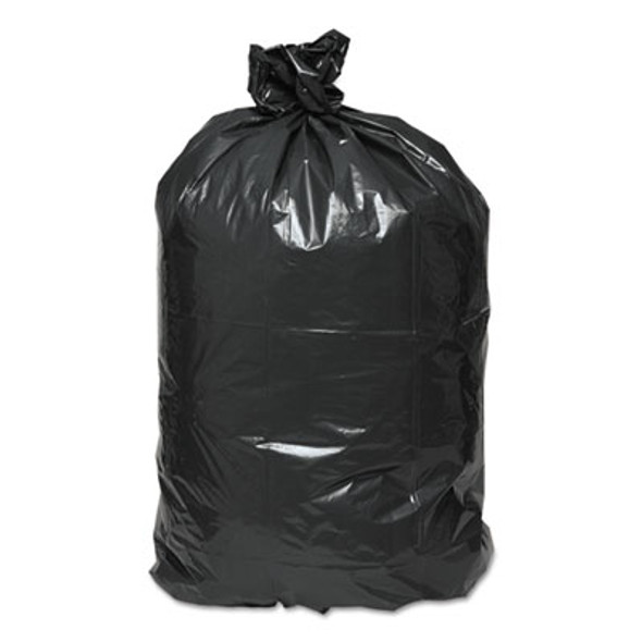 Linear Low-Density Can Liners, 56 Gal, 0.9 Mil, 43" x 47", Black, 10 Bags/Roll, 10 Rolls/Carton