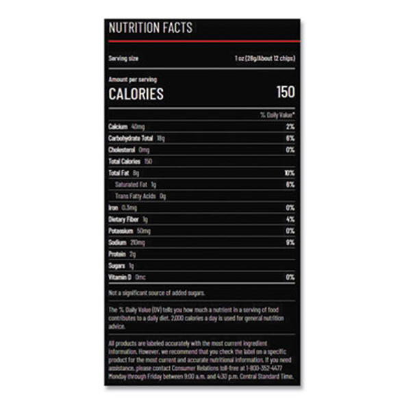 Nacho Cheese Tortilla Chips, 1.75 Oz Bag, 64/Carton